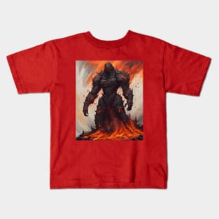 Motlen lava golem fire Kids T-Shirt